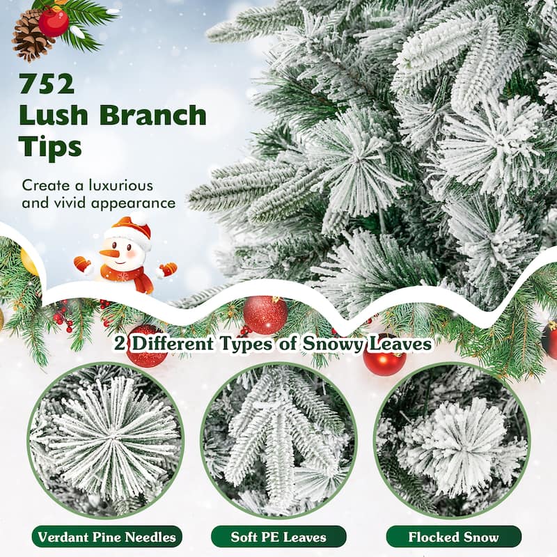 Gymax 6 ft pre-lit artificial Christmas tree w/ 250 LED lights full