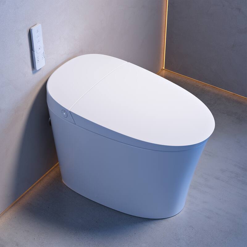 Viro V10 Smart Toilet 12" Rough-In ADA Height In Glossy White with Integrated Tank, Soft-Close, Foot Sensor