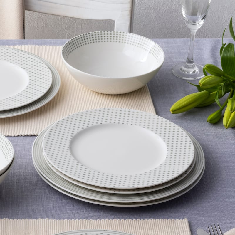 Noritake Hammock 12-Piece Rim Dinnerware Set, Service For 4