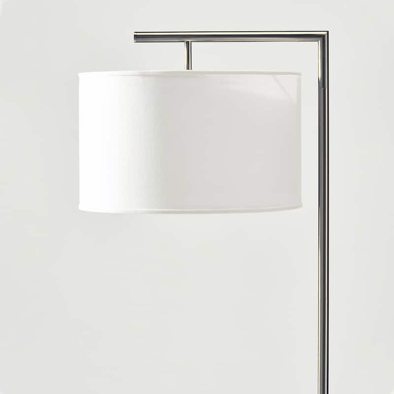 Brightech Montage Modern 60 in. Modern LED Super Bright Floor Lamp with White Fabric Drum Shade