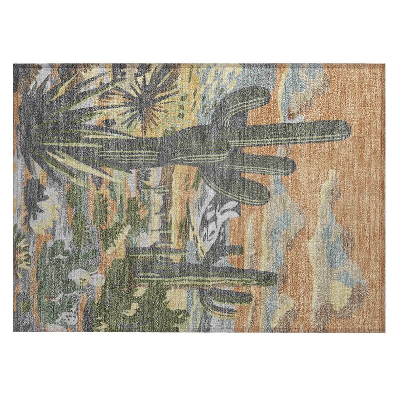 Machine Washable Indoor/ Outdoor Southwestern Mesa Chantille Rug