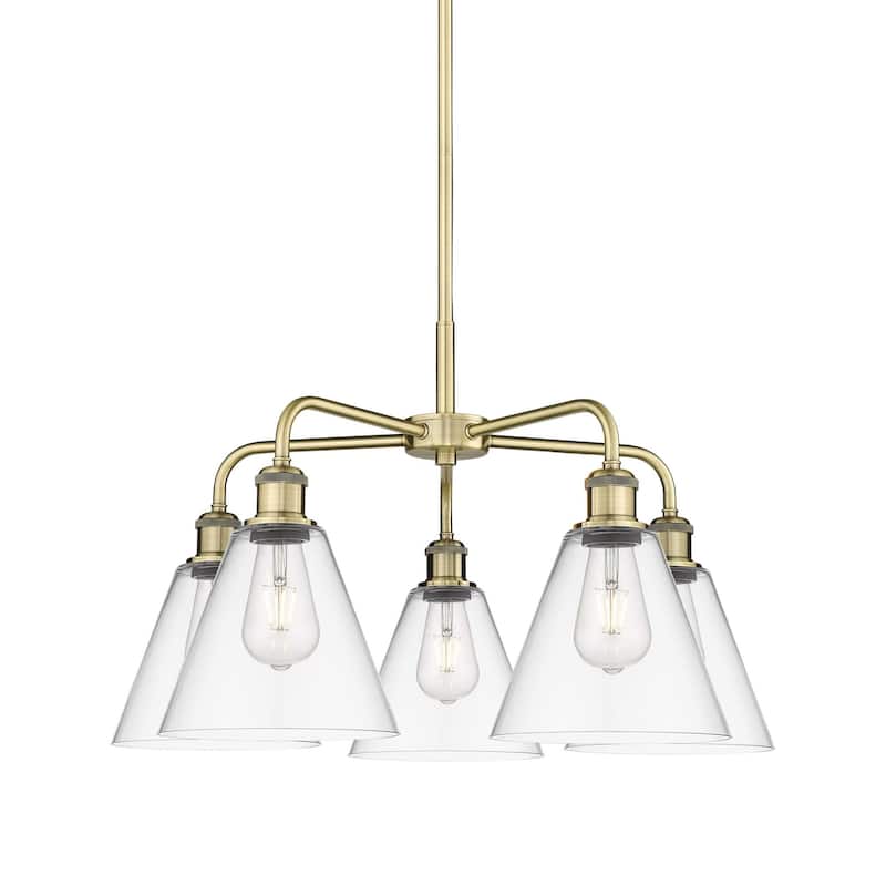 Innovations Lighting 516-5CR-16-26 Berkshire Chandelier Berkshire 5 - Antique Brass / Clear