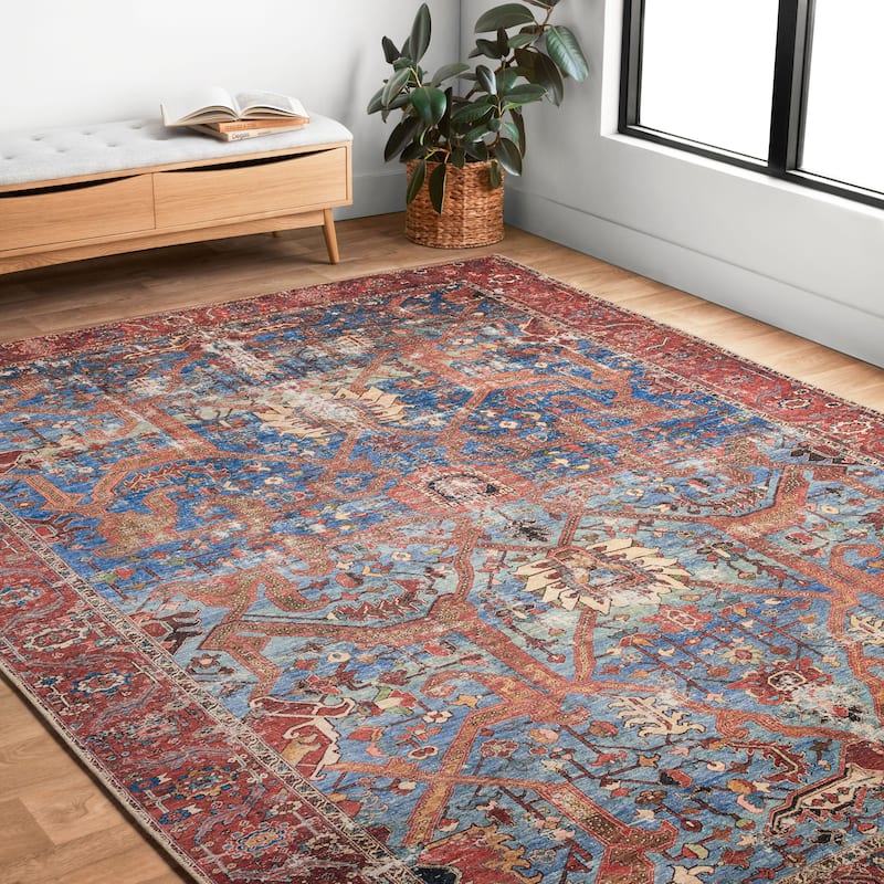 Alexander Home Tremezzina Printed Boho Iron-rod Distressed Rug - 3'6" x 5'6" - Runner/Rectangle