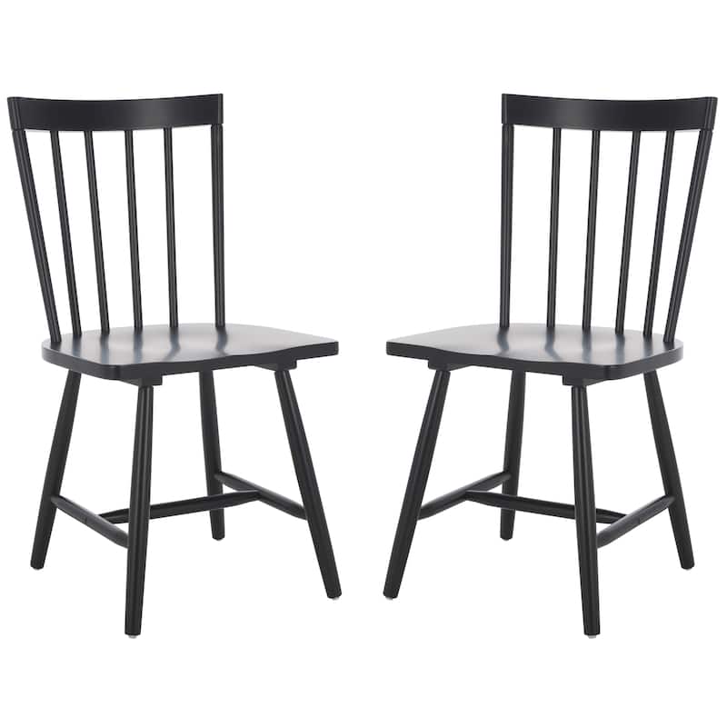 SAFAVIEH HOME Sani 35-inch Spindle Chair (Set of 2) - 17"W x 20"D x 35"H - Matte Black