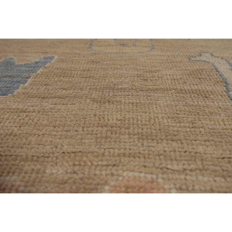 Orange Oushak Turkish Area Rug Handmade Vegetable Dyewool Carpet - 9'4"x 12'0"