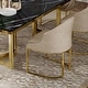 preview thumbnail 4 of 58, Modern Marble Dining Table with White Rectangular Tabletop Gold Stainless Legs, Dining Room Table