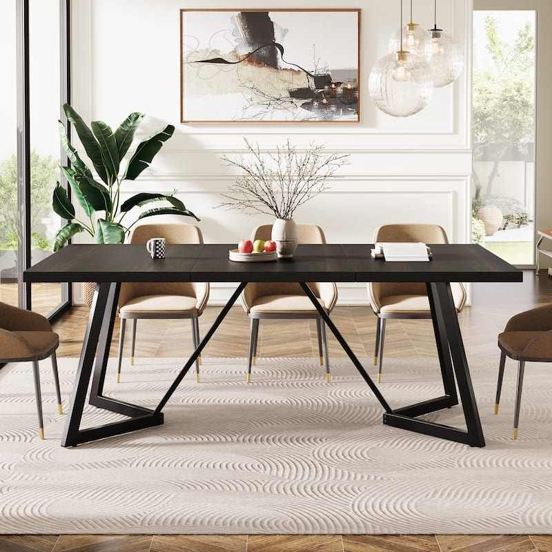 70.86-Inch Large Dining Table for 6-8, Modern Dining Room Table