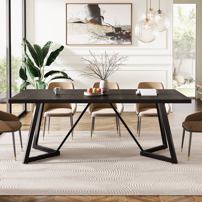 70.86-Inch Modern Large Rectangular Kitchen Dining Table for 6-8