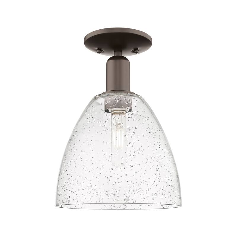 Innovations Lighting Endless Possibilities Arcadia - Bristol - 1 Light 9" Semi-Flush Mount - Oil Rubbed Bronze/Seedy