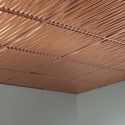 FASÄDE Dunes Decorative Vinyl 2ft x 2ft Lay in Ceiling Panel in Polished Copper (5 Pack)