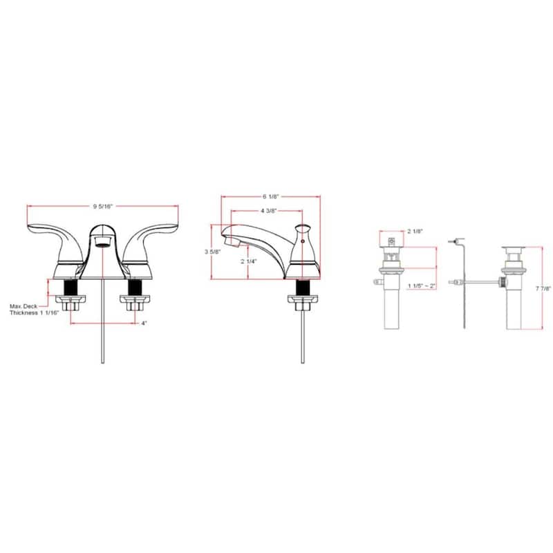 Design House Double Handle Bathroom Faucet with Metal Lever Handles