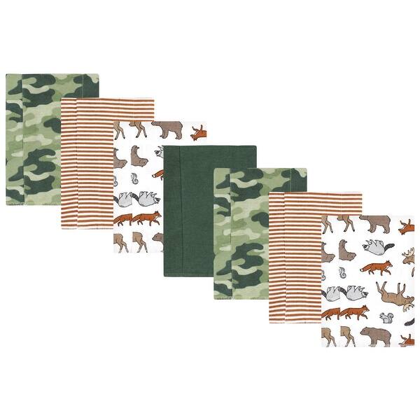 slide 1 of 1, Hudson Baby Infant Boy Cotton Flannel Burp Cloths, Animal Adventure 7 Pack, One Size - Animal Adventure 7 Pack - One Size One Size - Animal Adventure 7 Pack