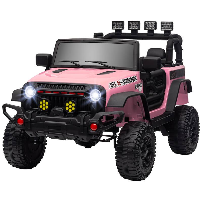 12V Electric Ride-On Car for Kids, SUV Design, Parent Remote, 4 Suspension Wheels, LED Lights, Pink