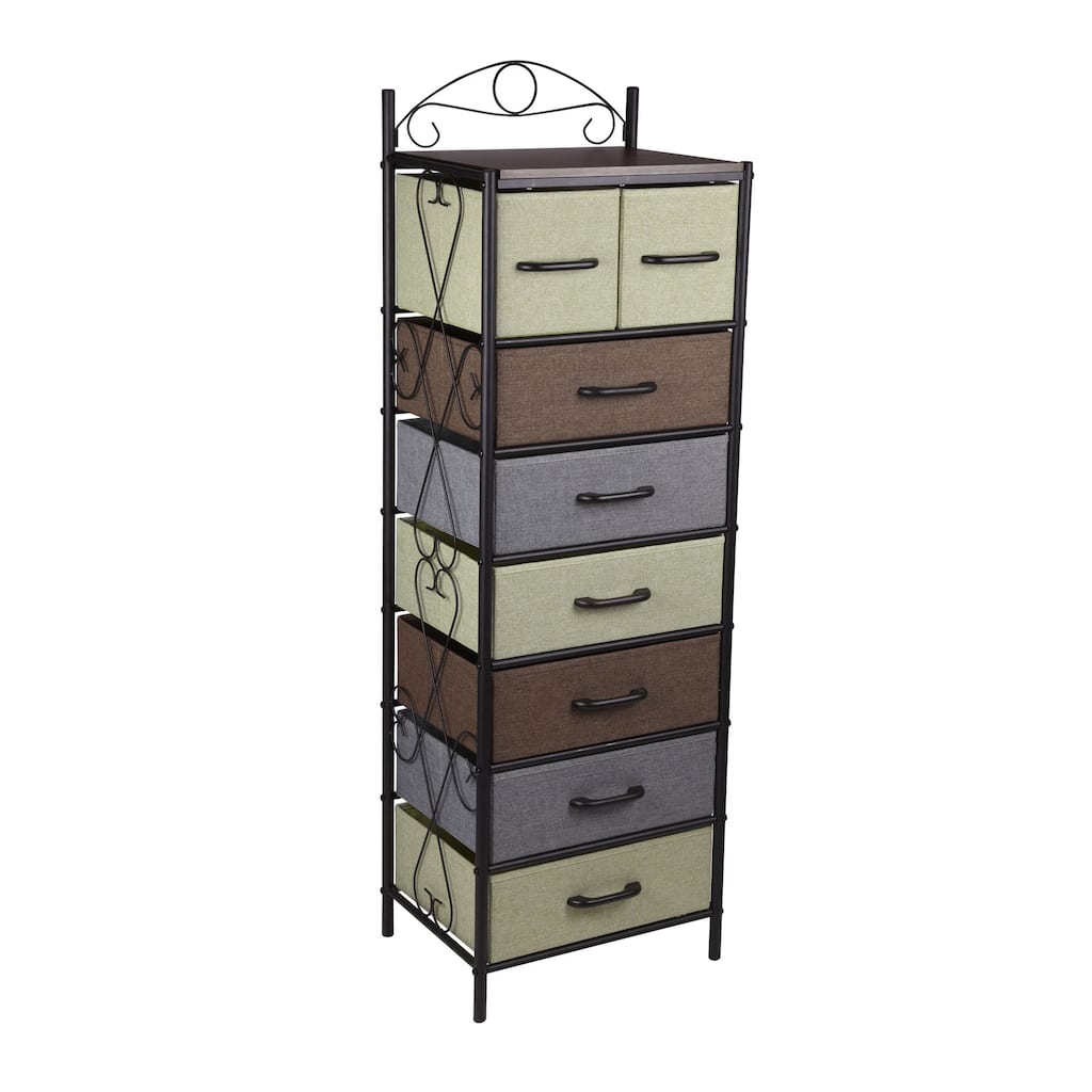 Household Essentials Tower Storage Organizer with 8 Multicolor Drawers