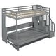 preview thumbnail 29 of 34, Full Over Full Size Bunk Bed with Storage Staircase, Kids Loft Bed with Hydraulic Lift Murphy Bed & Desk