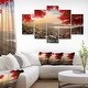 Designart 'Taiwan Township with Red Trees' Large Landscape Glossy Metal ...