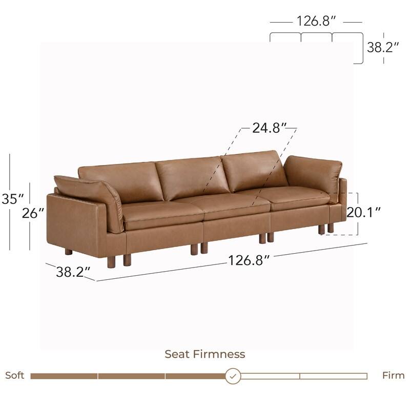 Spruce & Spring Modular Cloud Couch Sofa with Wood Legs for Living Room
