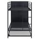 preview thumbnail 14 of 13, Minimalist Metal Bunk Bed with big bookshelf and Trundle, Twin, Black