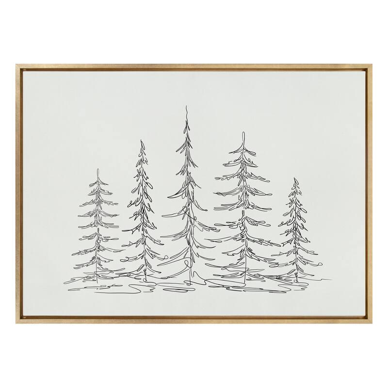 Kate and Laurel Sylvie Trees Canvas by The Creative Bunch Studio