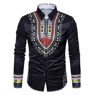 Men Shirts Casual Long Sleeve Button-Down T-Shirts Fashion 3D Floral Printing Slim Dress Shirts