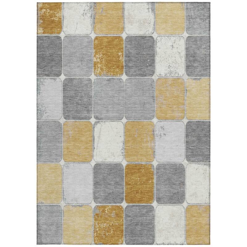 HomeRoots Geometric Transitional Rectangle Outdoor Rug