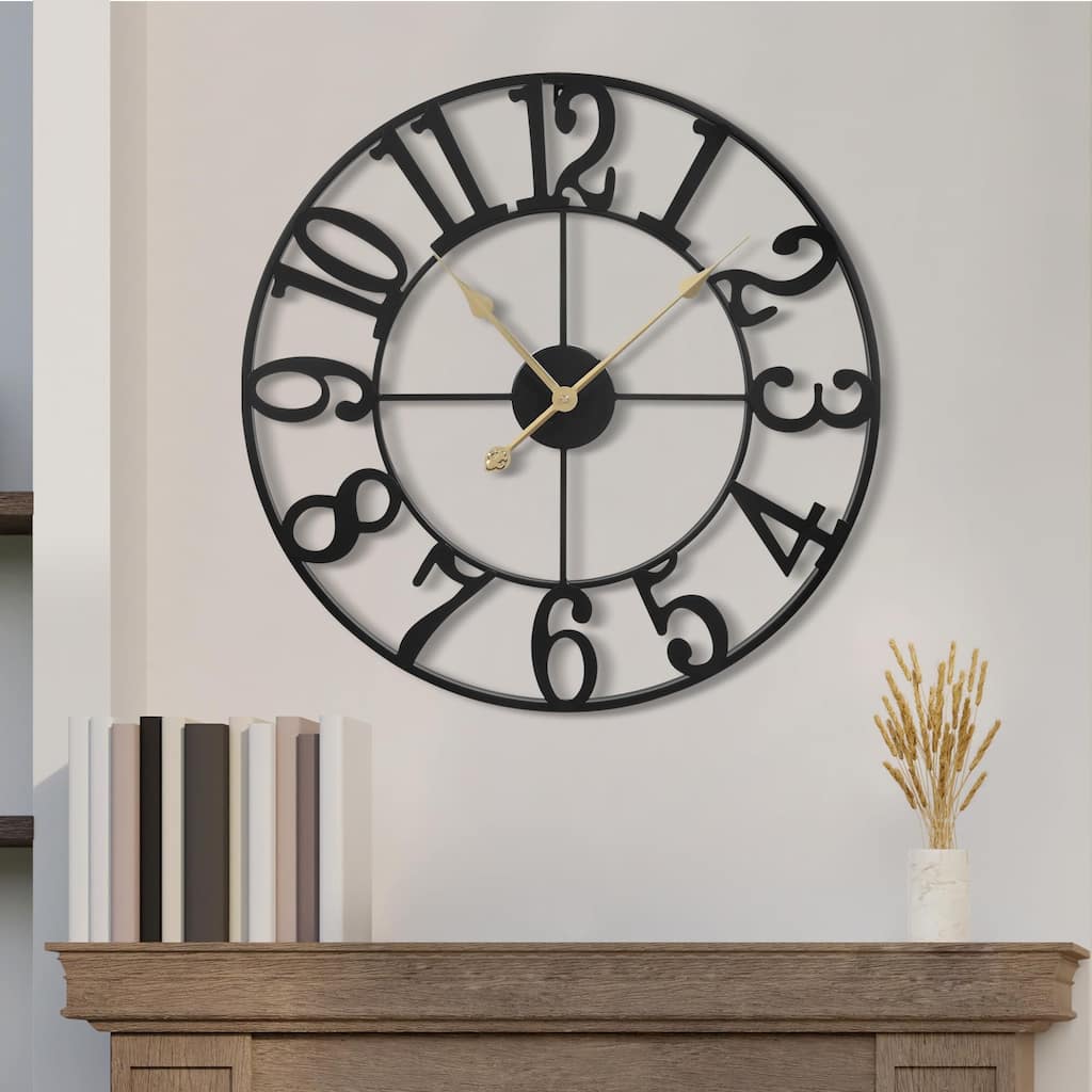 Large Wall Clocks for Living Room Decor, Silent Non Ticking Wall Clocks Battery Operated,18 Inch Decorative Analog Metal