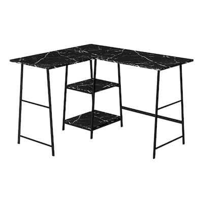 Computer Desk, Home Office, Corner, Storage Shelves