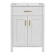 preview thumbnail 11 of 14, Roomfitters 24" Bathroom Vanity with Ceramic Sink, Compact Storage Cabinet with 2 Soft-Close Doors, Gold+White