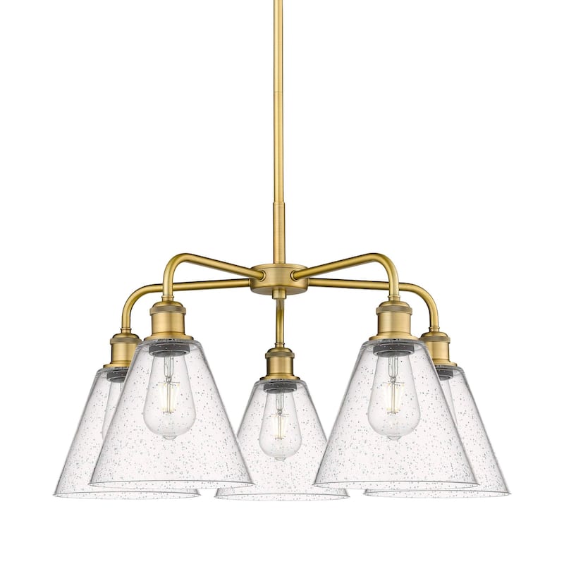 Innovations Lighting 516-5CR-16-26 Berkshire Chandelier Berkshire 5 - Brushed Brass / Seedy