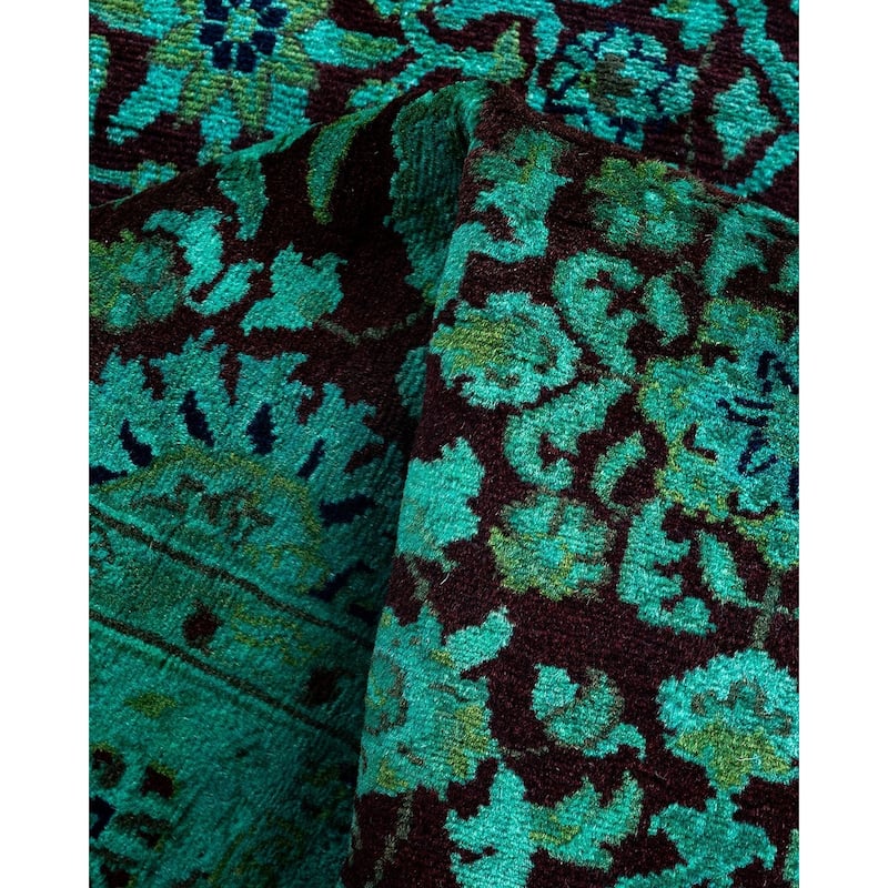 Contemporary Overdyed Wool Hand Knotted Runner - 2' 6" x 13' 9"
