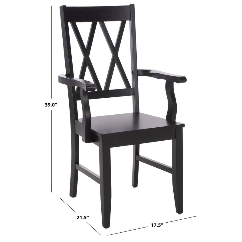 SAFAVIEH HOME Yelena Double X-Back Arm Chair - 18"W x 22"D x 39"H