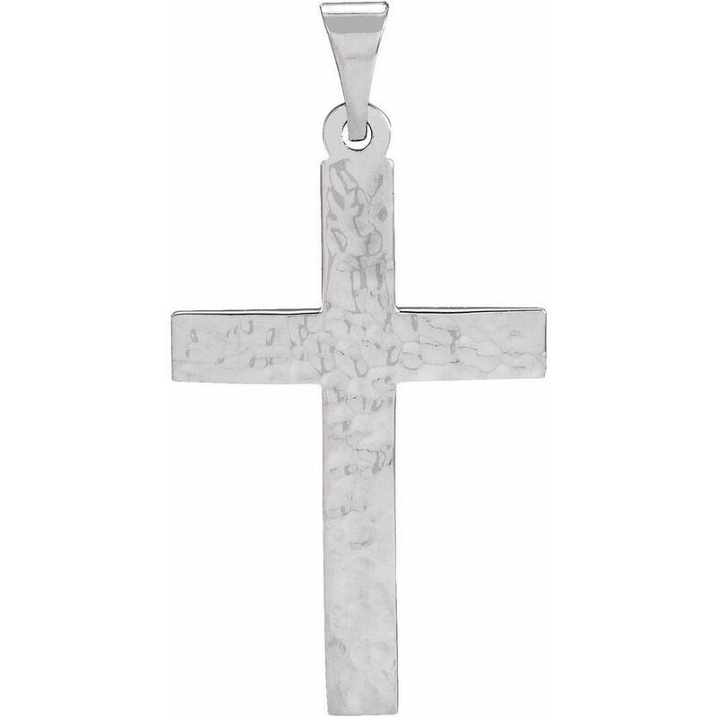 Curata 14k White Gold Cross Pendant 24.25x16