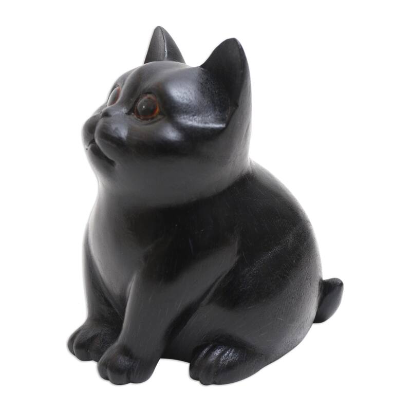 Novica Handmade Chubby Cheeks Wood Figurine