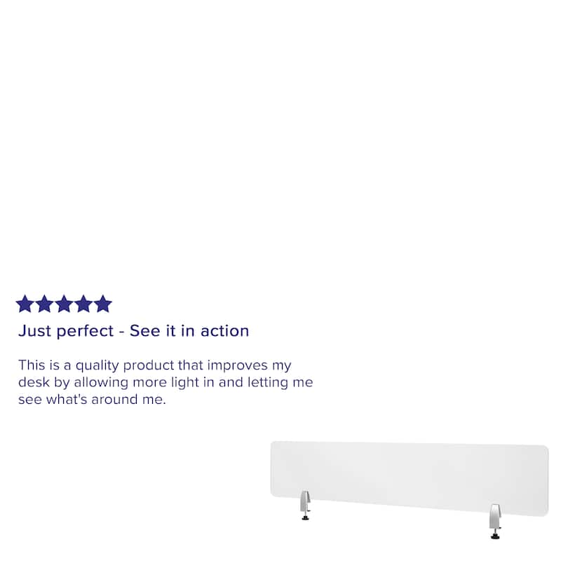 Clear Acrylic Desk Partition (Hardware Included)