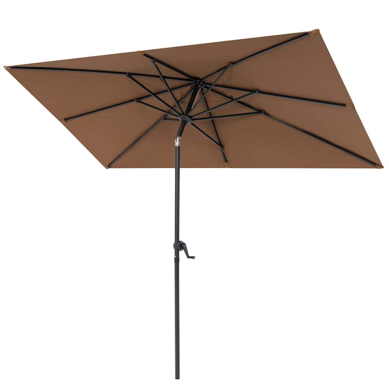 Crestlive 9 x 5 FT Crank-and-Tilt Patio Market Umbrella Outdoor Table Umbrella, Base Not Included