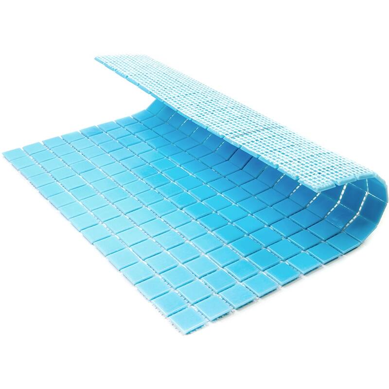 Apollo tile 12" x 12" Dune Glossy Aqua Blue Glass Tile (20 sq ft/case) - 20 Pack