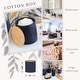 preview thumbnail 18 of 63, Sleek Cotton Pad Holder - Polyresin Bathroom Storage Container with Bamboo Lid - 4 L x 4 W x 4.6H