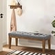 preview thumbnail 49 of 57, Button-Tufted Bench for End of Bed, Entryway Bench Beige/ Black/ Brown Solid Wood, Leather, Fabric 44-inch