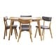 preview thumbnail 52 of 65, Christopher Knight Home - Megann Mid-Century Modern 5-Piece Rectangular Wood Dining Set with Upholstered Chairs