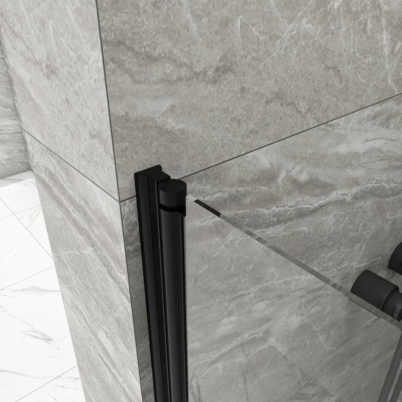 30/32/34/36 Inch Semi-Frameless Pivot Shower Door with Clear Tempered Glass