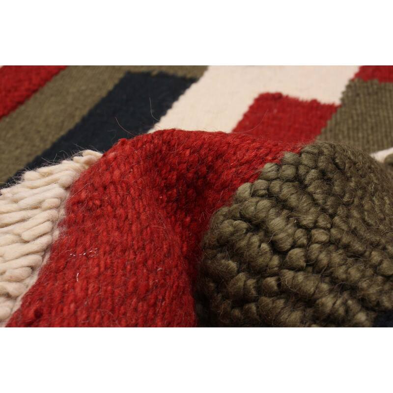 ECARPETGALLERY Braid weave Sienna Red Wool Rug - 5'10 x 7'8