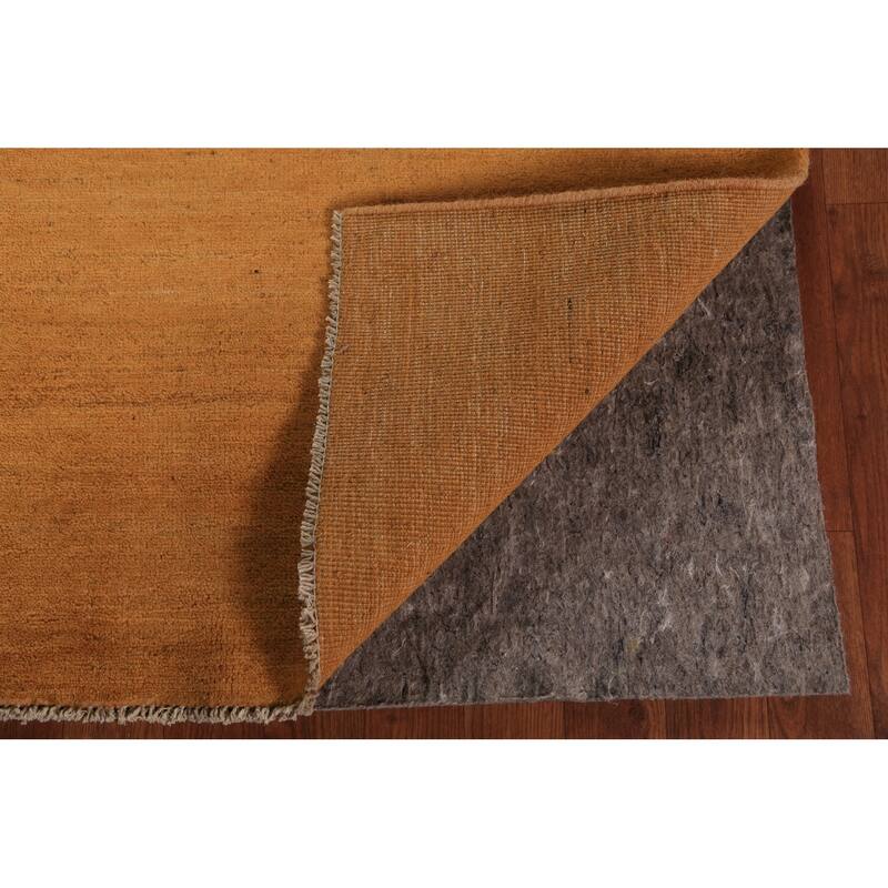 Orange Gabbeh Modern Area Rug Hand-Knotted Oriental Wool Carpet - 5'11" x 6'9"