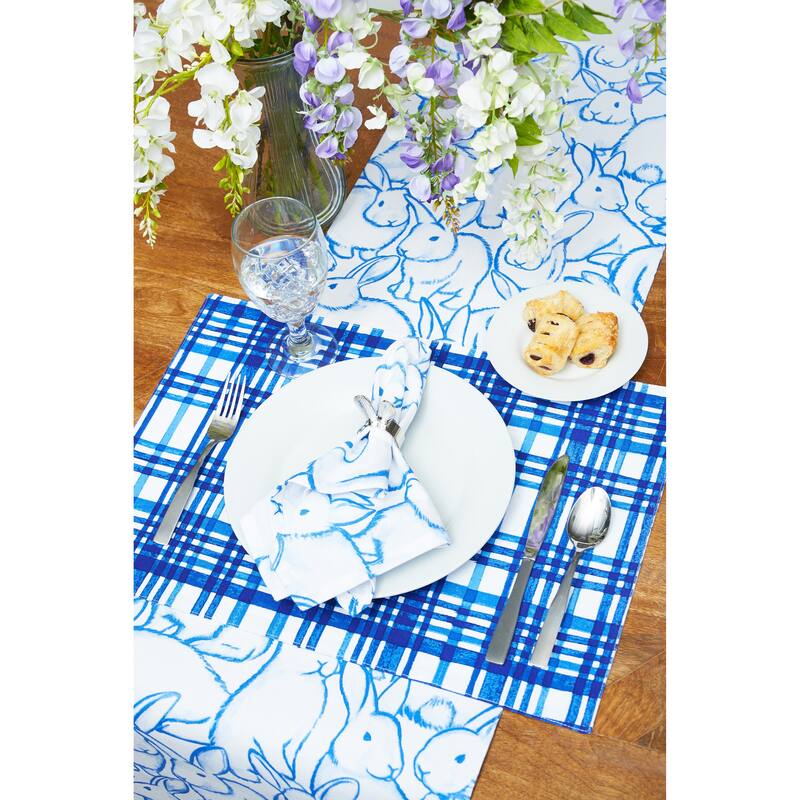 Blue Bun & Plaid Placemat, Set of 6