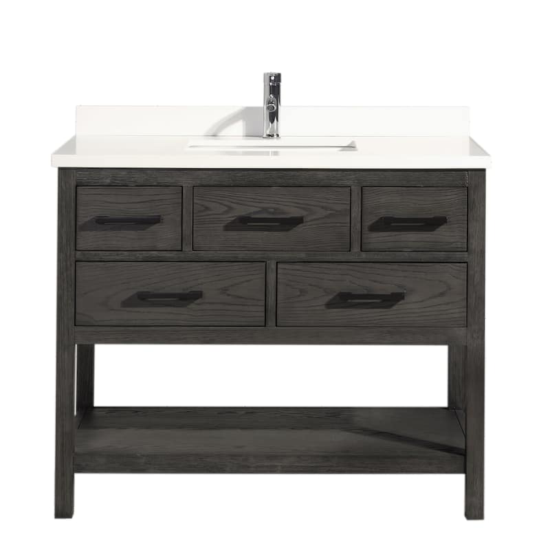 Ari Bath, Betty 42" Bathroom Vanity, Weathered Brown