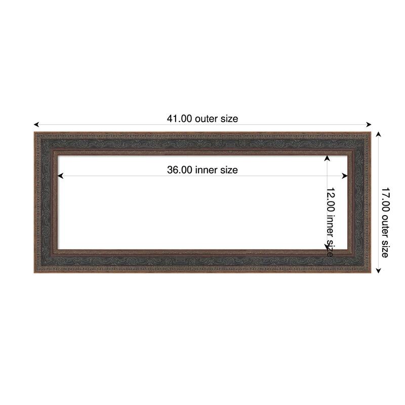Attic Aged Framed Dry Erase Magnetic Board - 41 x 17 in - Attic Aged Bronze
