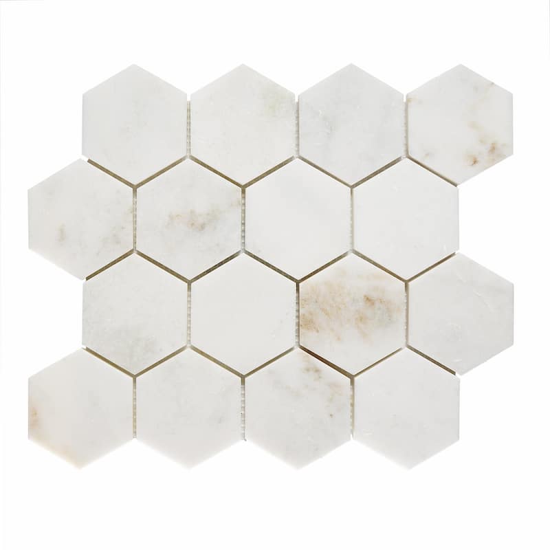 Royal Umbra Marble 3" x 3" Honeycomb Polished Mosaic Tile - 5 Sheets (3.90 sf) - Grey
