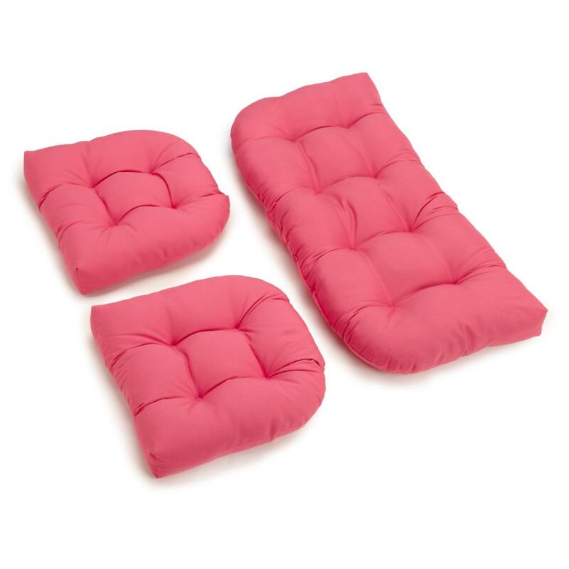 Twill 3-piece Indoor Settee Cushion Set - Bery Berry