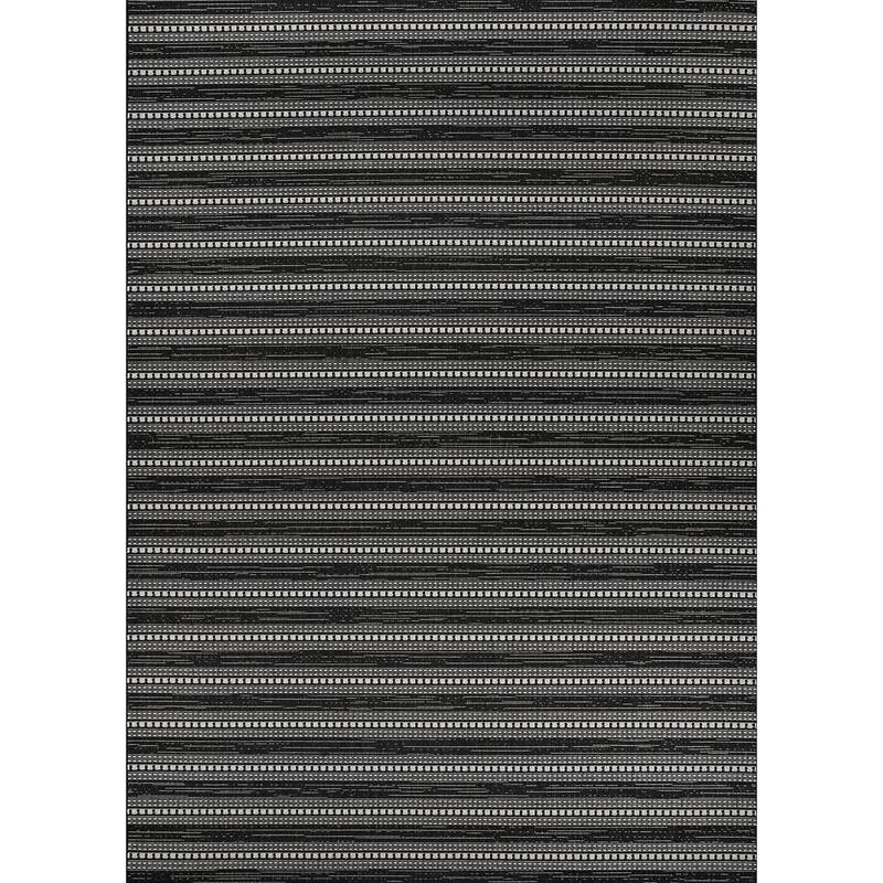 Dream Decor Rugs Hampton Bow Indoor Outdoor Area Rug - 5'3" x 7'6" - Black