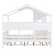 preview thumbnail 7 of 34, Modern Design Full Size House Bed with Wooden Trundle-White