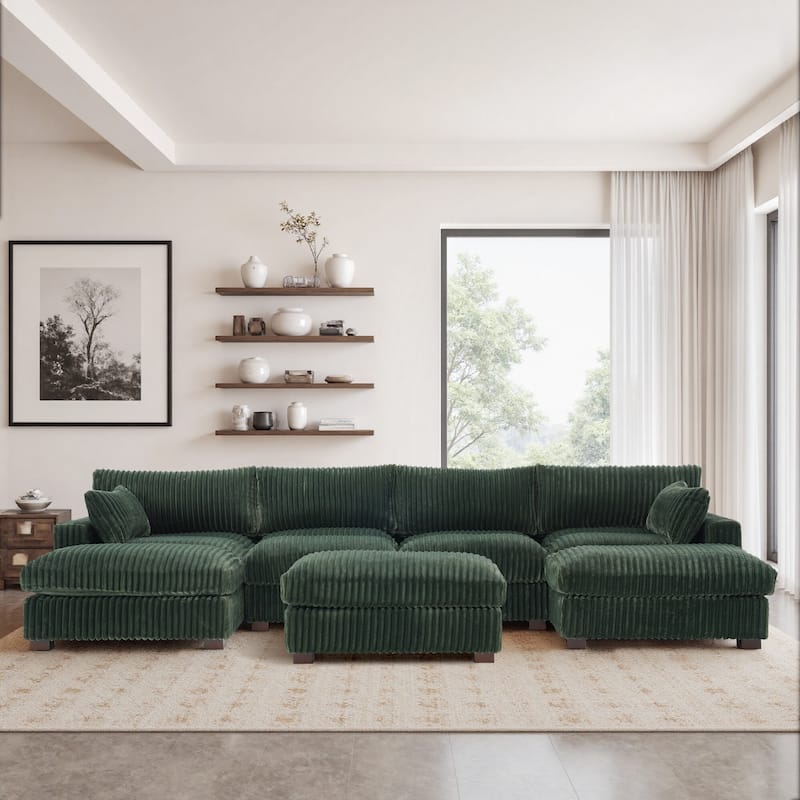 6-Piece 118.4"W Plush Oversized Modular Sectional Sofa Set